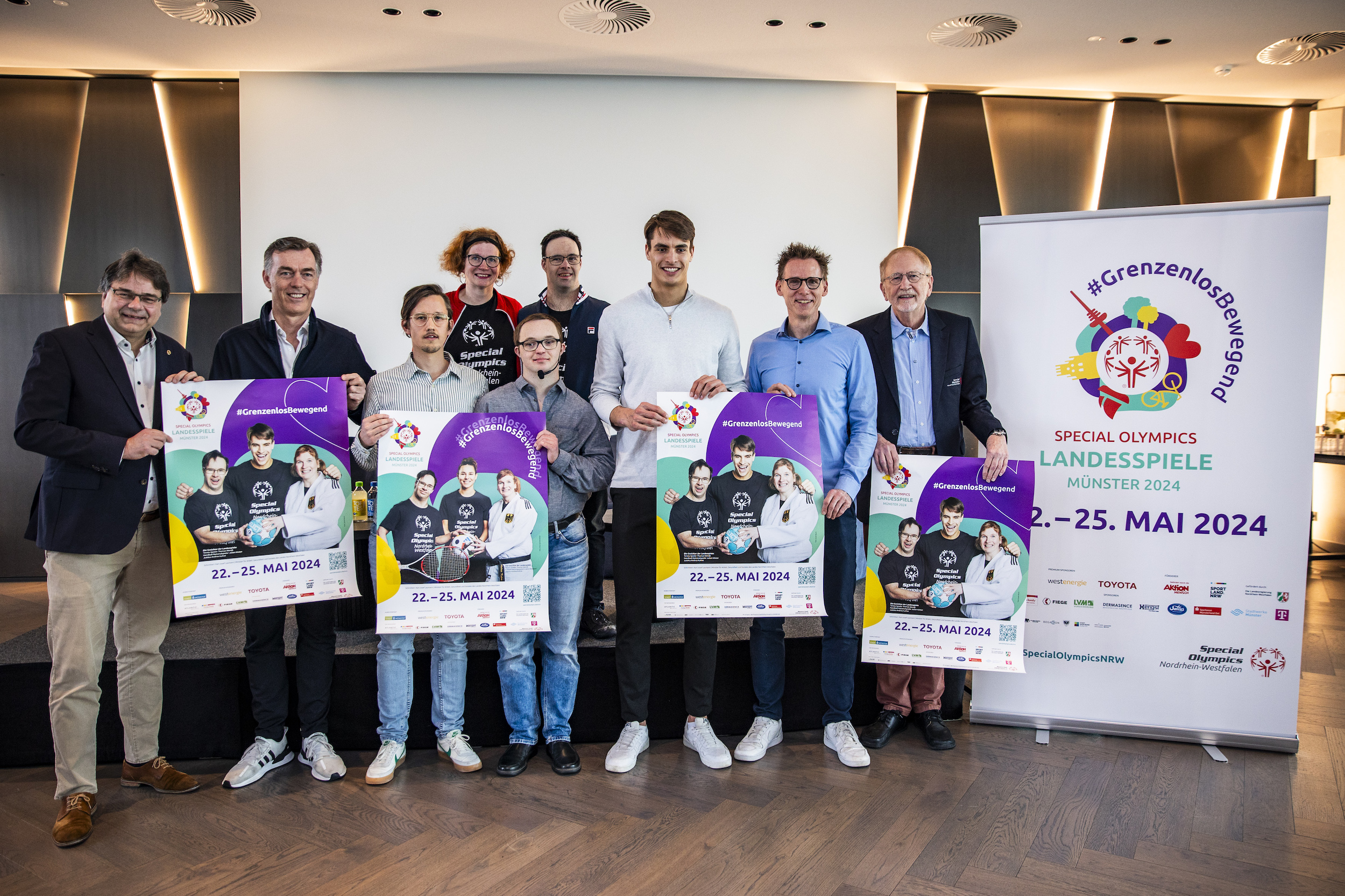 Special Olympics im Sportland.NRW Oberdorf und Köster sind Gesichter